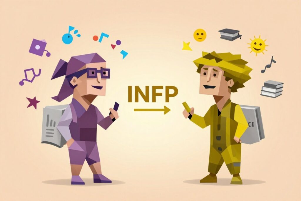 INTPとESFPの相互成長イメージ